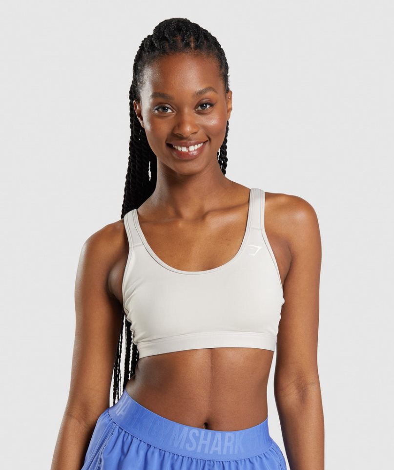 Women\'s Gymshark Scoop Neck Sports Bra White | CA 16DN85